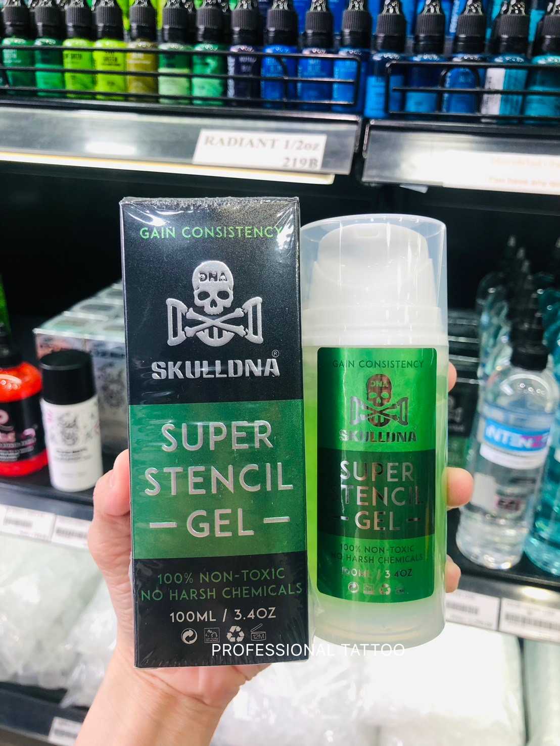 น้ำยาลอกลาย SKULLDNA Tattoo Repair Stencil Gel 100ml.