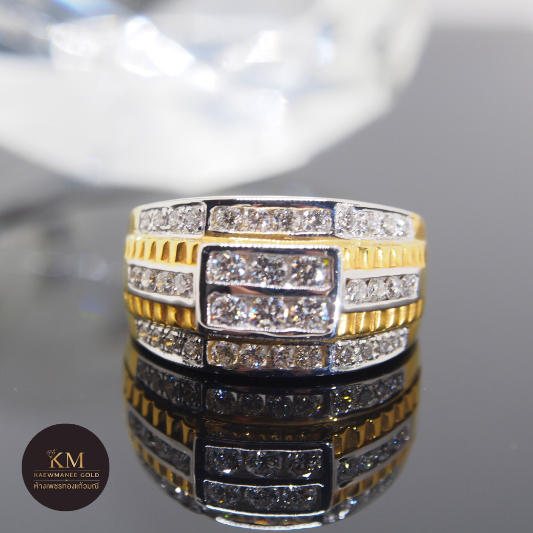 แหวนเพชร Diamond Classic Absolutely Line Men  Ring (90% Gold)