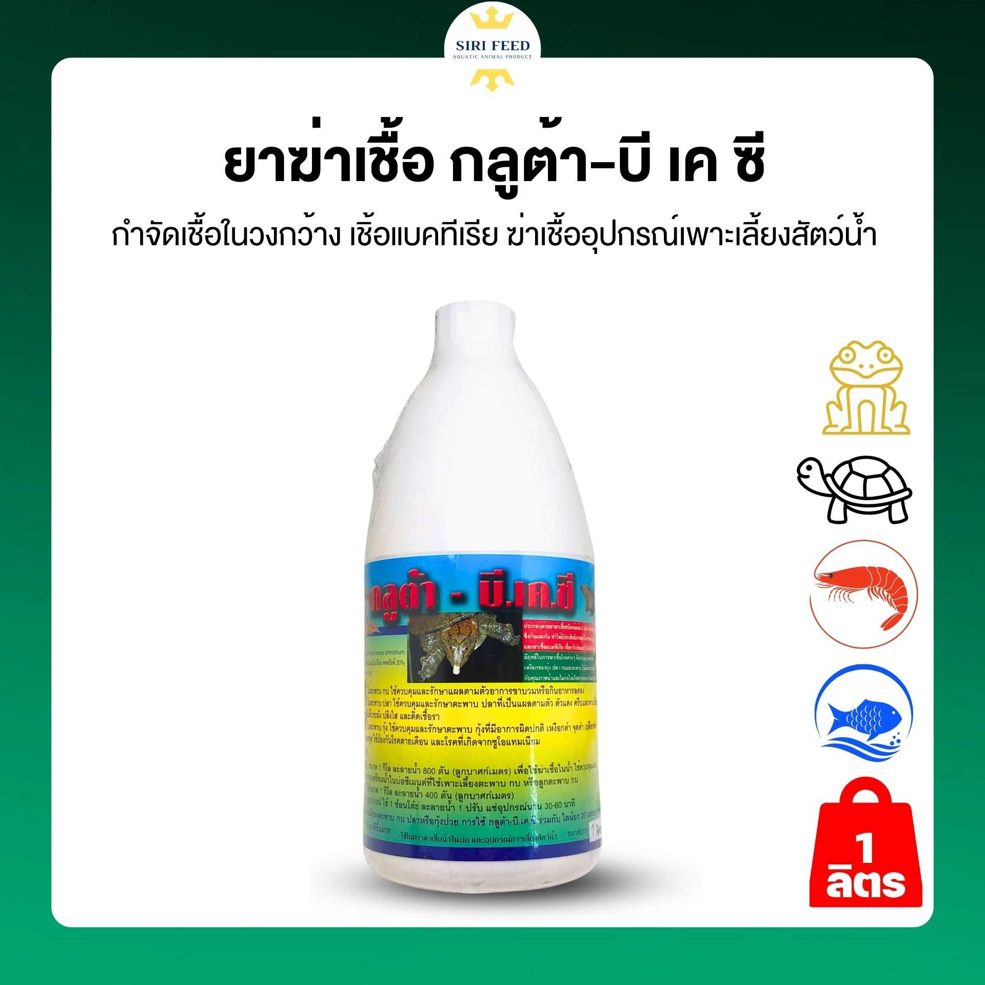 กลูต้า+บีเคซี ฆ่าเชื้อวงกว้าง ฟอกน้ำ