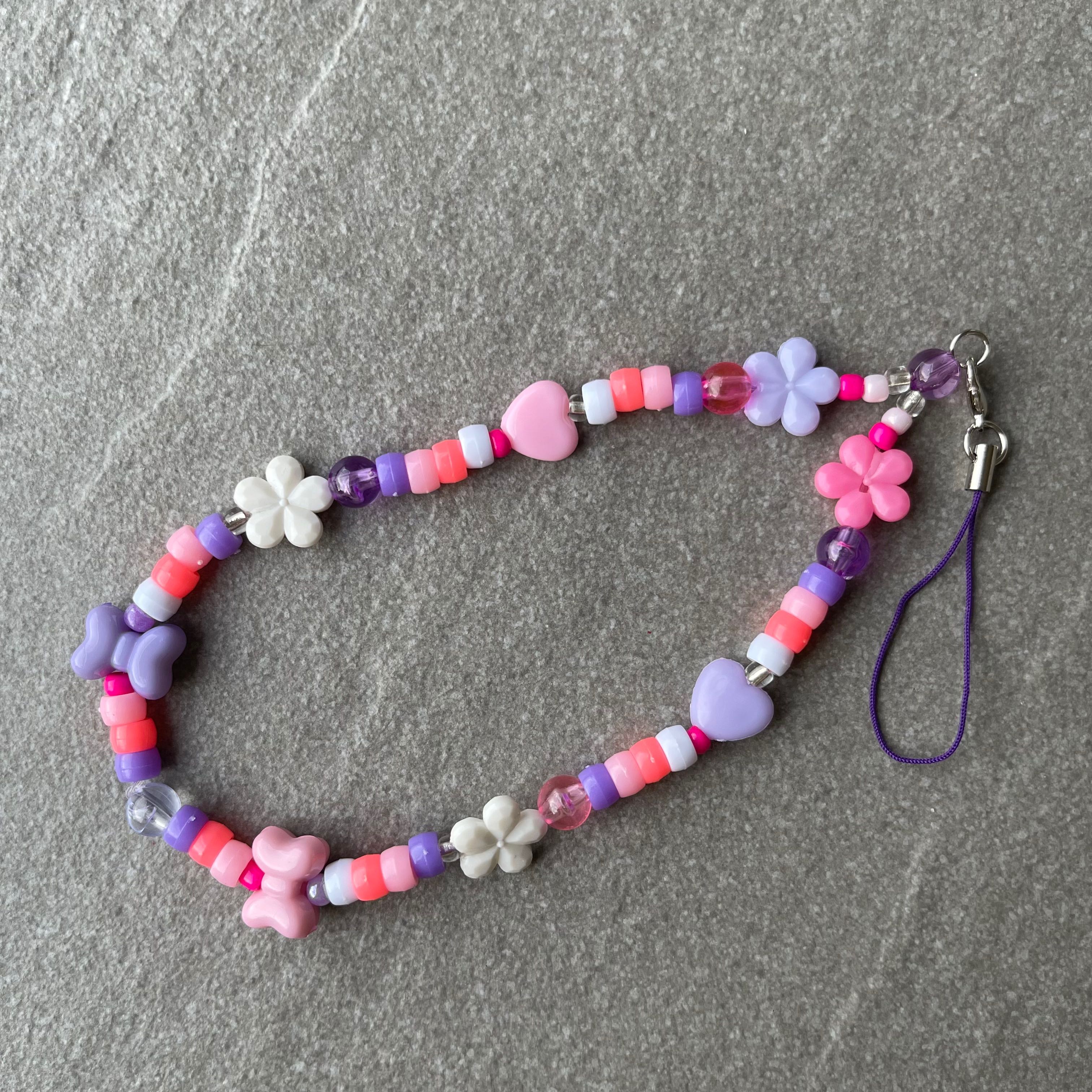 ☻︎ พร้อมส่ง ☻︎ (Ready to ship!)  PURPLE-PINK💕 Phone Strap