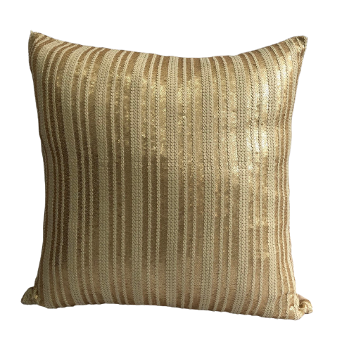 Cushion cover, Striped Sequin, Gold   #31