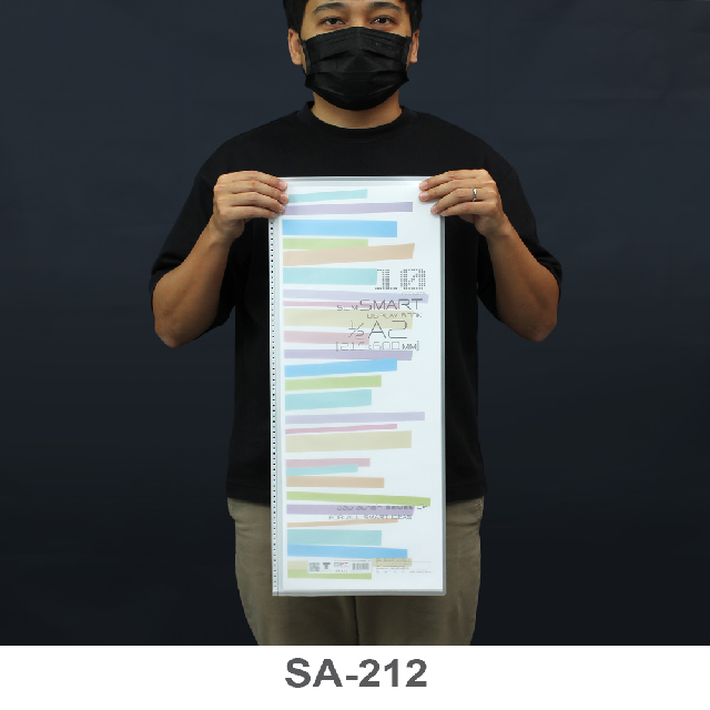 แฟ้มโชว์ (1/2)A2 แนวตั้ง/10 ช่อง Slim Series สีใสลายทราย #SA-212