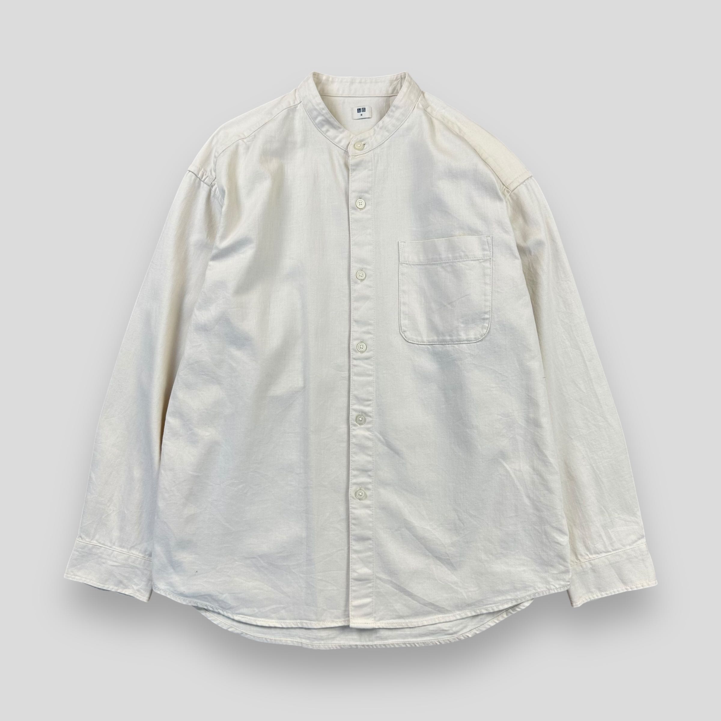 UNIQLO DENIM STAND COLLAR POCKET SHIRT 
