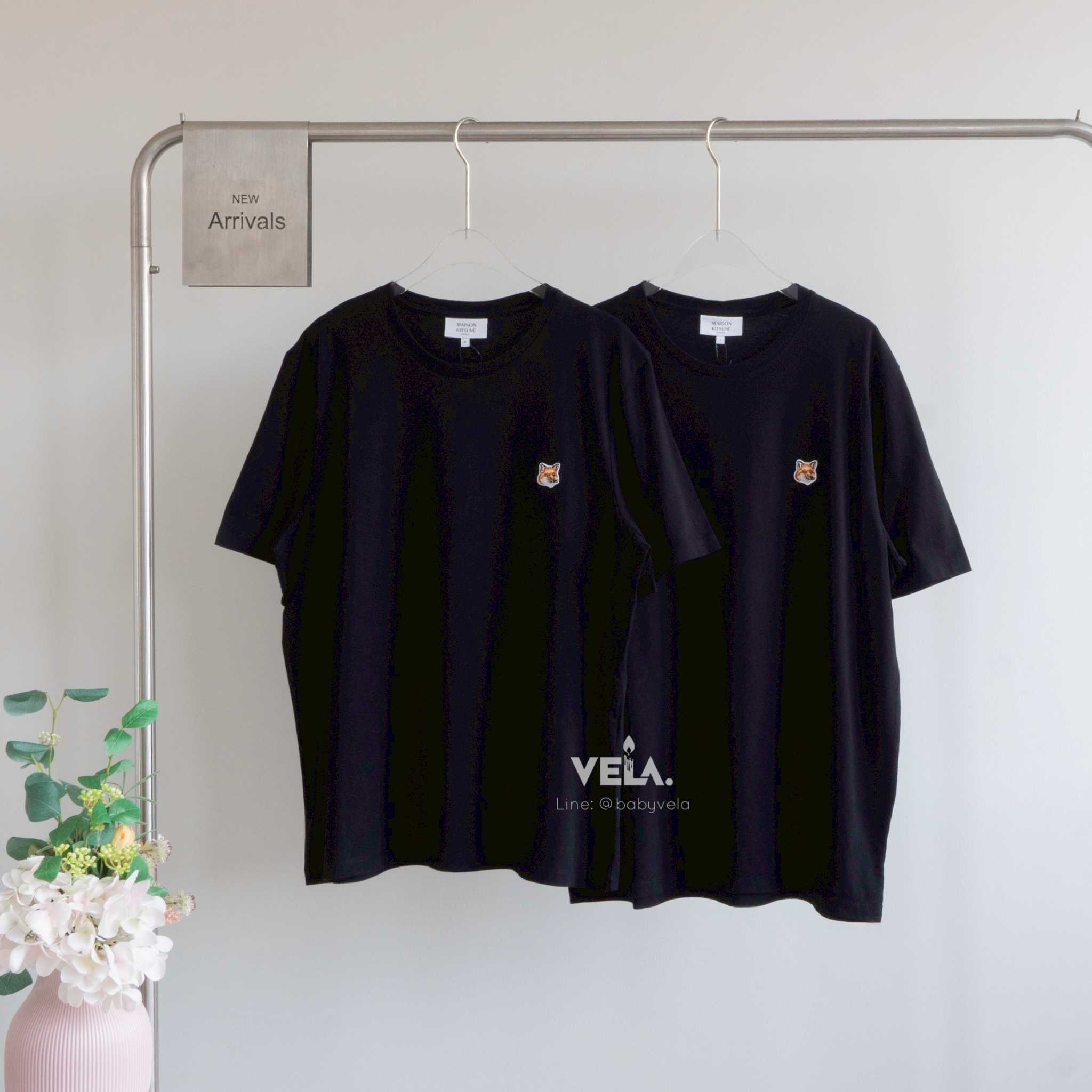 Maison Kitsuné W Fox Head Patch Regular T-Shirt (Black)