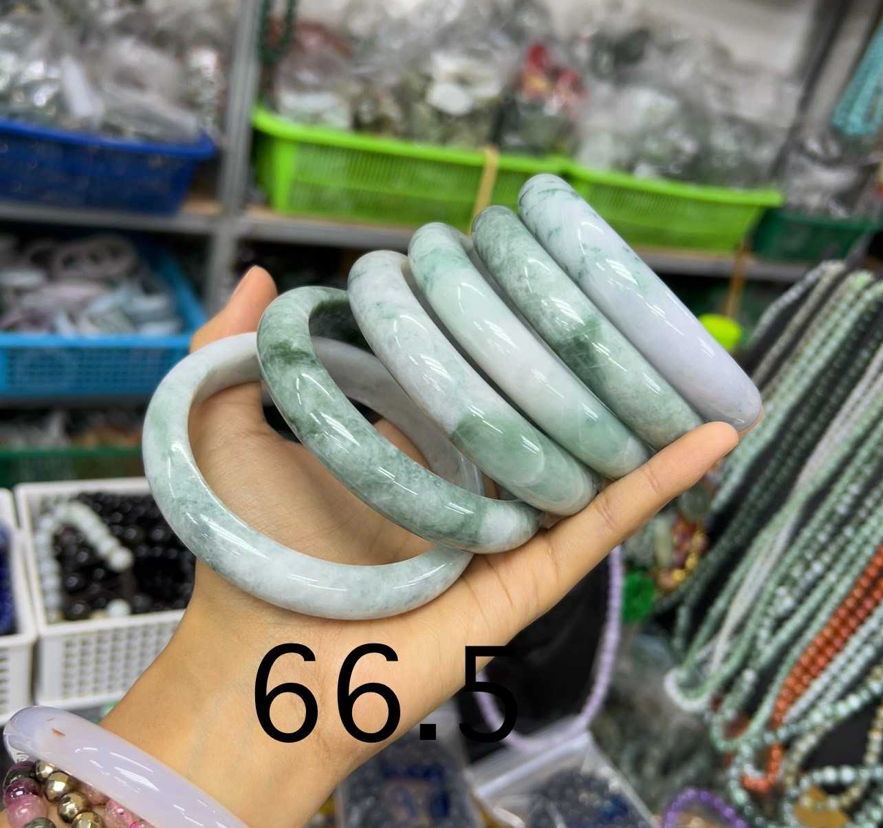 กำไลหยกเจไดต์ ท้องปลิงไซส์ 66.5 ไทป์เอ ความอุดมสมบูรณ์