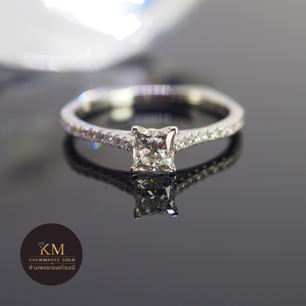 แหวนเพชร DIAMOND BAND PRINCESS CUT (White Gold)