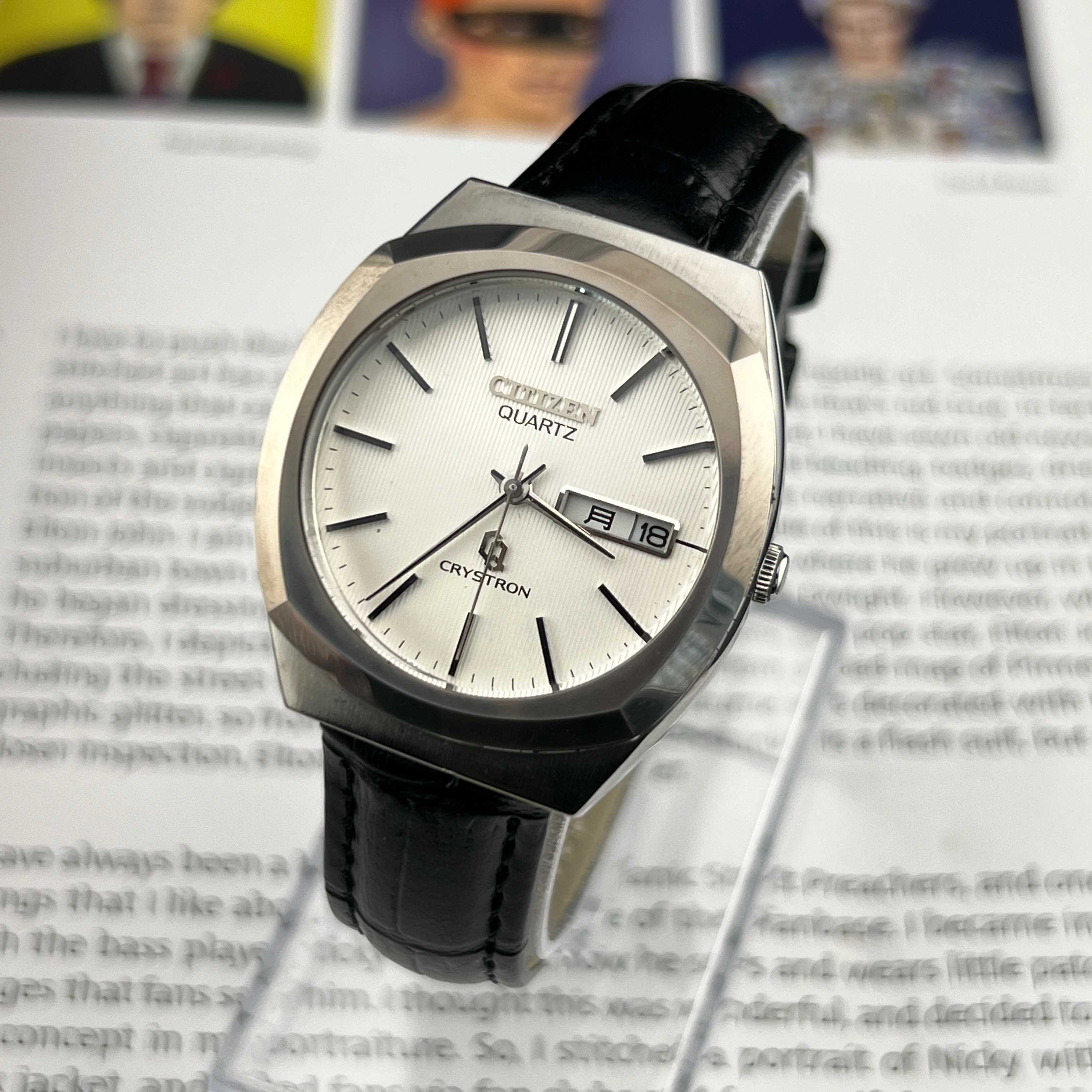 Vintage Citizen CQ Crystron Quartz Silver Dial Ref.4-851994 K Japan 1977