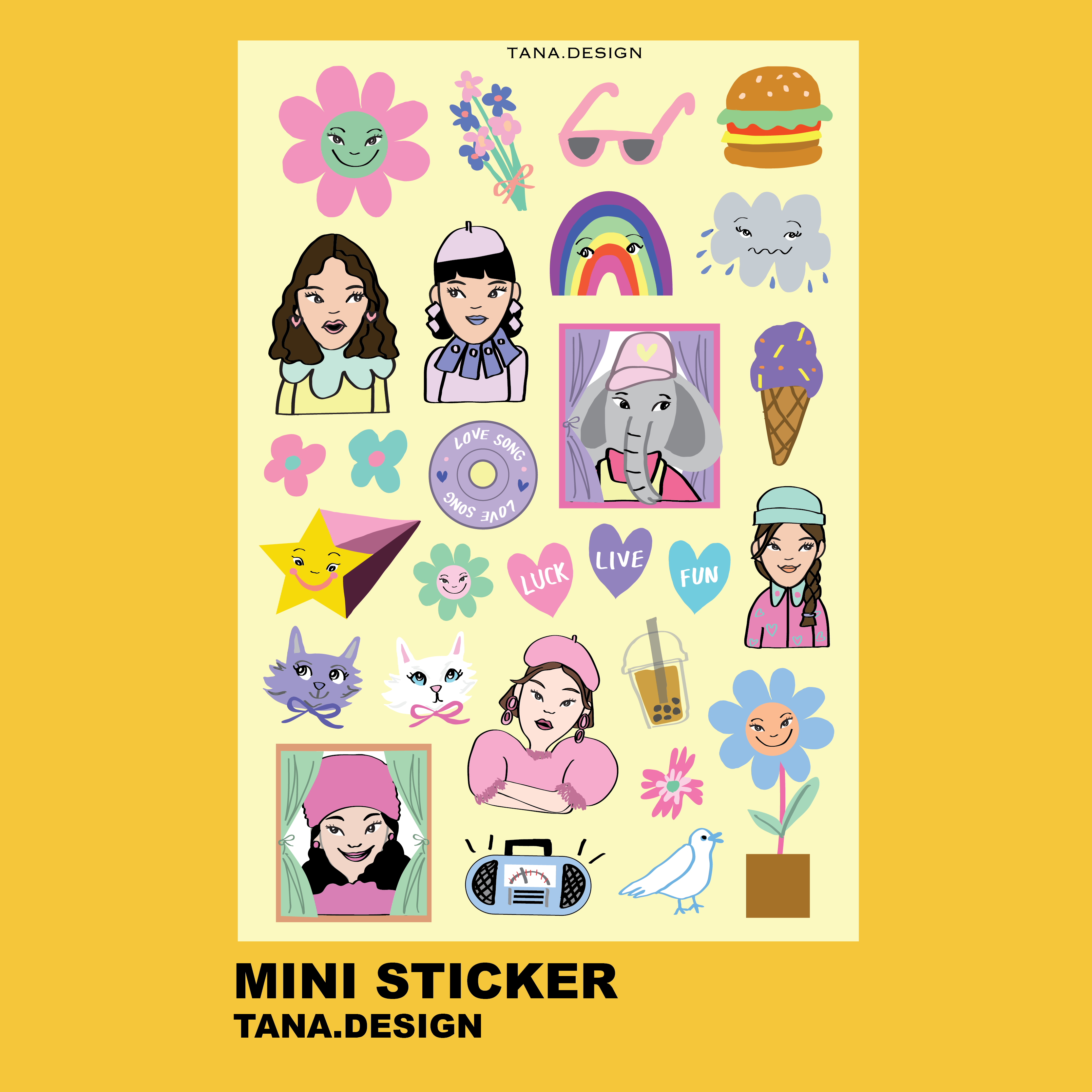 Mini sticker (Yellow)