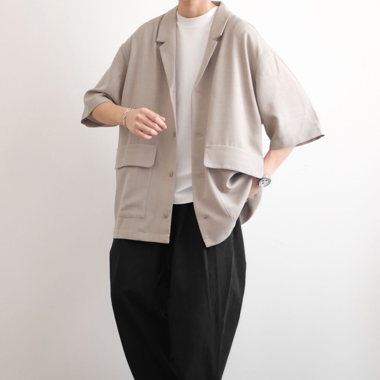 GLOBAL WORK • Relaxed Cotton Oversized Loosely Blazer 
