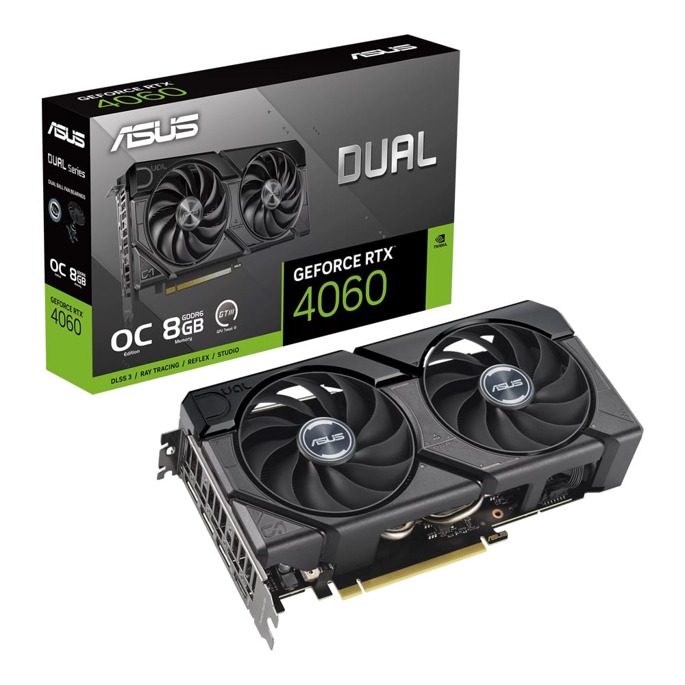 VGA (การ์ดแสดงผล) ASUS DUAL GEFORCE RTX 4060 EVO OC EDITION 8GB GDDR6 (DUAL-RTX4060-O8G-EVO)
