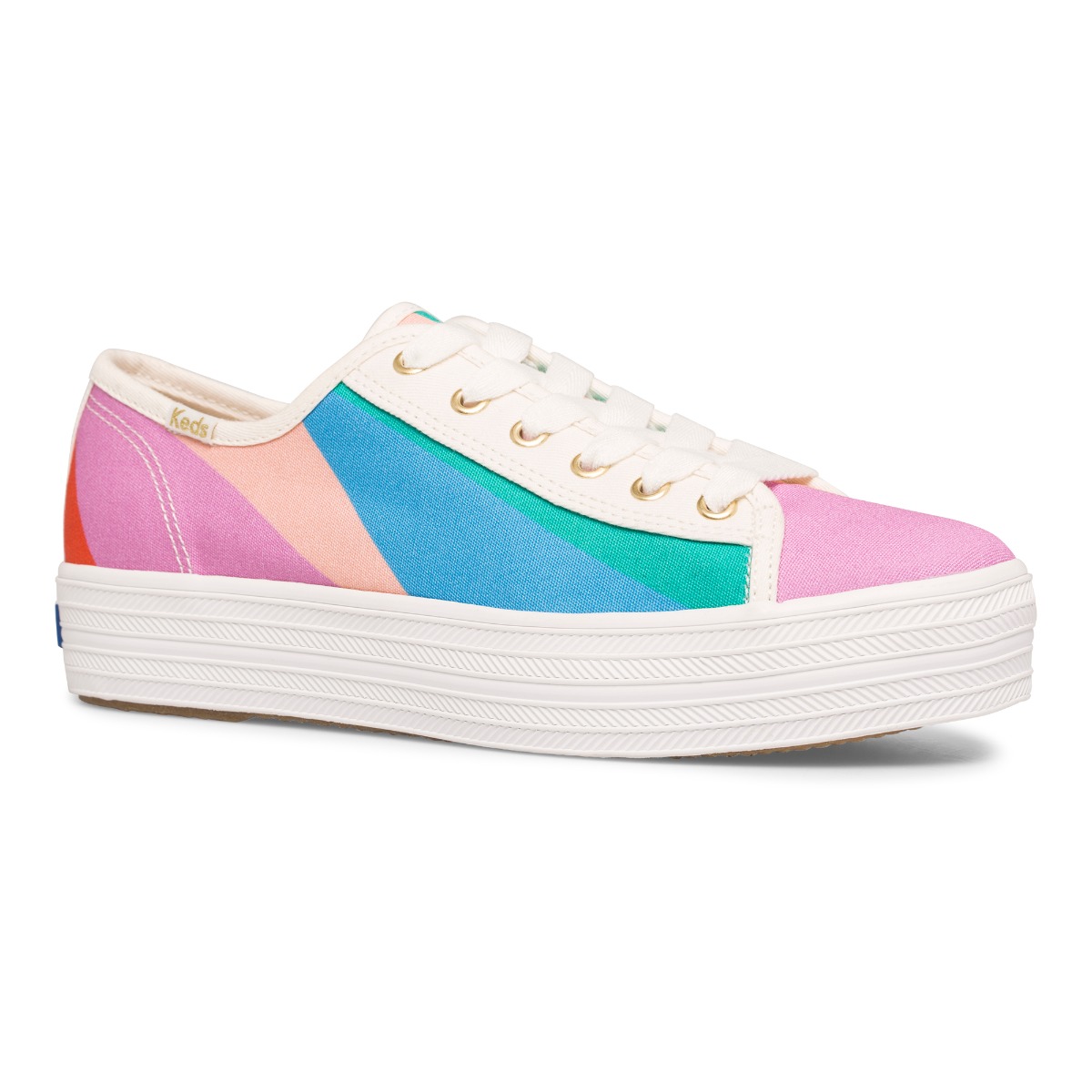 Keds รุ่น Triple Kick Ks Multi Stripe รองเท้าผ้าใบ ผู้หญิง สี PINK MULTI - WF65111