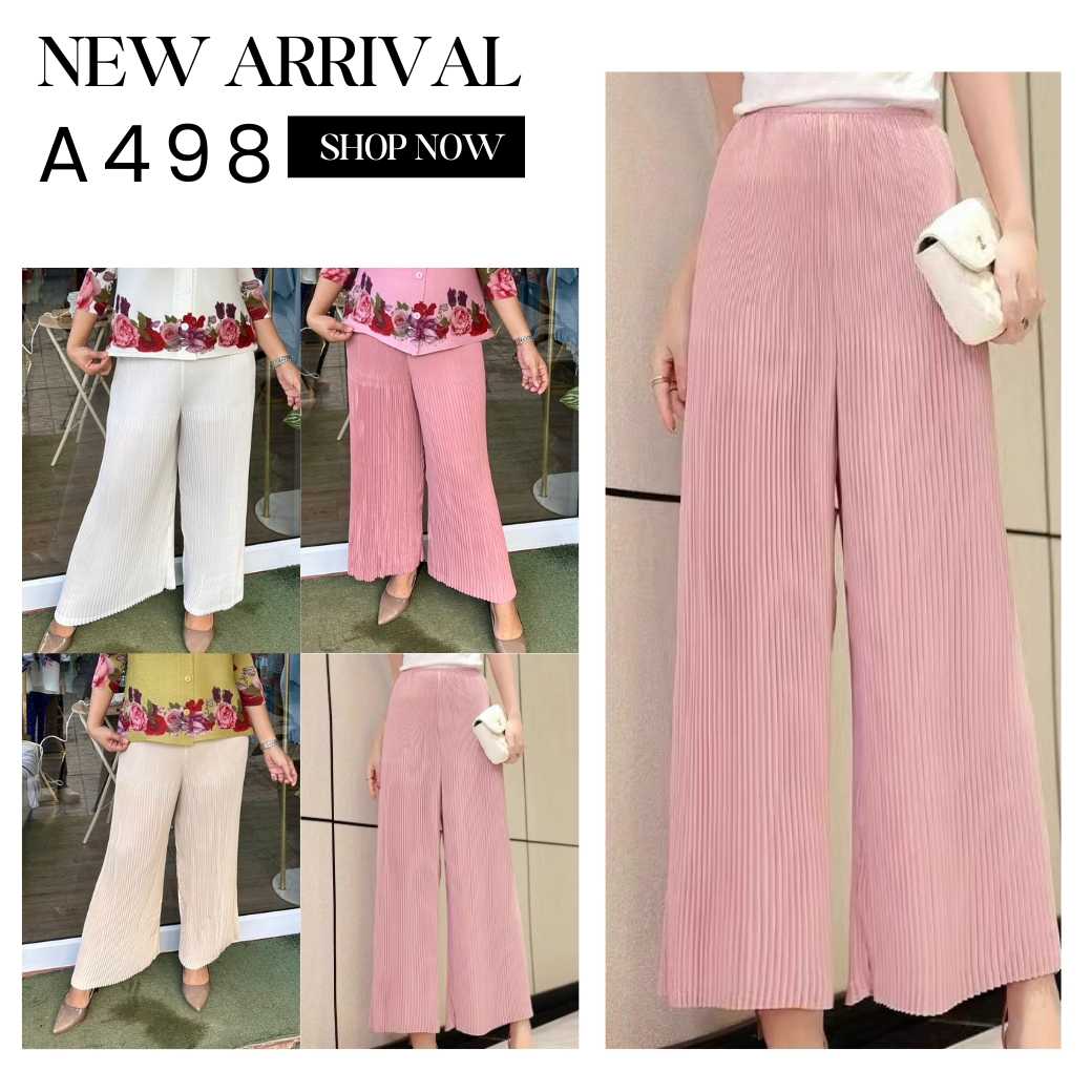 Peatbynisa A498 กางเกงอัดพลีท เนื้อผ้าPolyester100%