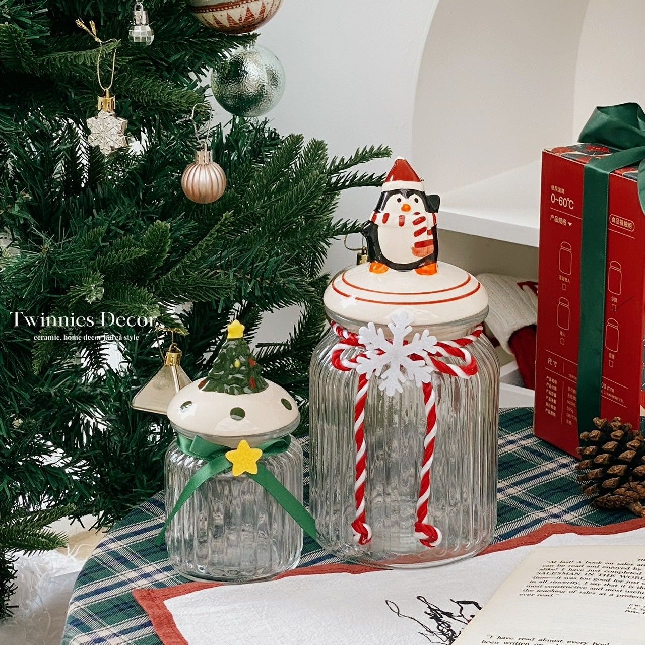 ขวดโหล 𝑪𝒉𝒓𝒊𝒔𝒕𝒎𝒂𝒔 🌲🍪🐧  Twinnies Decor