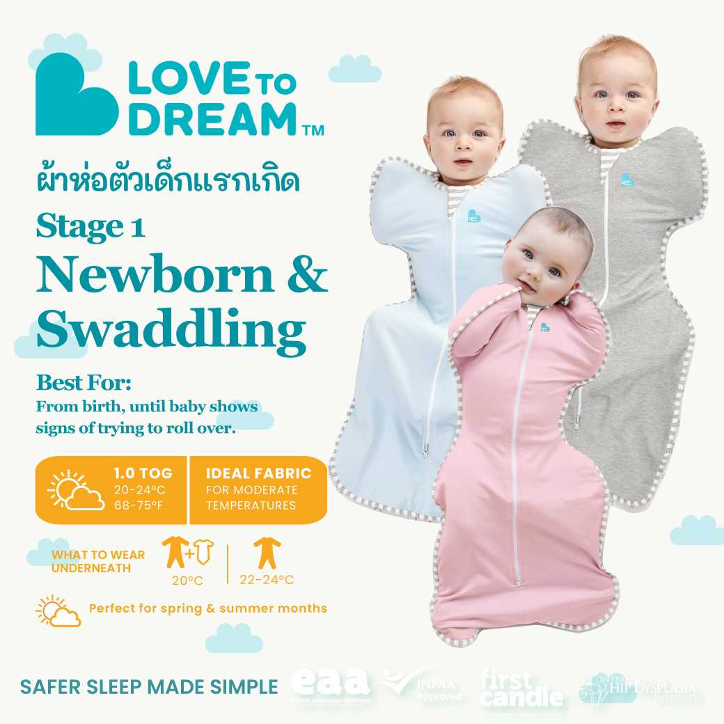 ขายดี Love To Dream ผ้าห่อตัวเด็กแรกเกิด ผ้าคอตตอน SwaddleUP Original 1.0 TOG