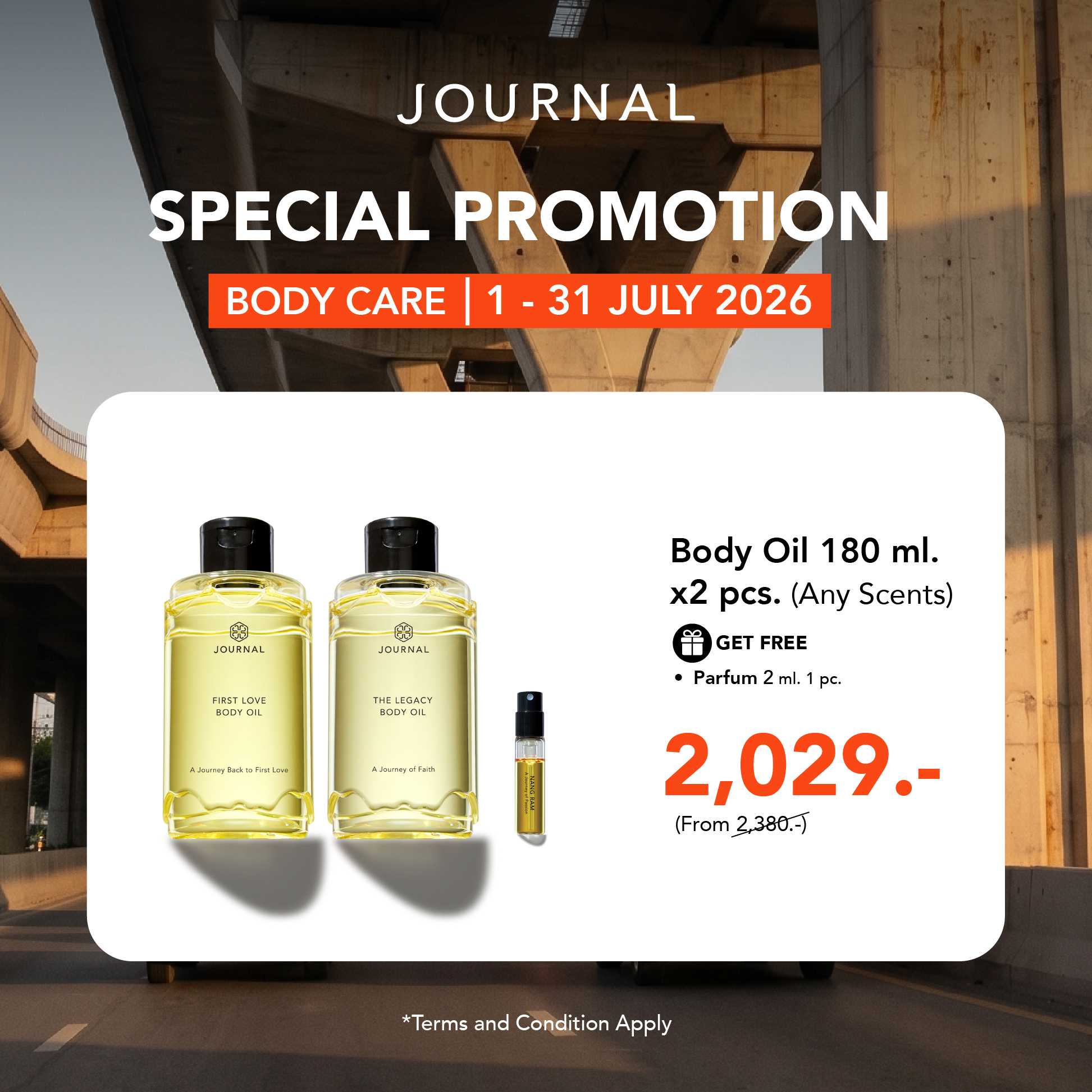 July Special✨Body Oil 180 ml x 2 ขวด ลดเหลือ 2,029.- (จากปกติ 2,380.-) และของแถมฟรี 4 รายการ