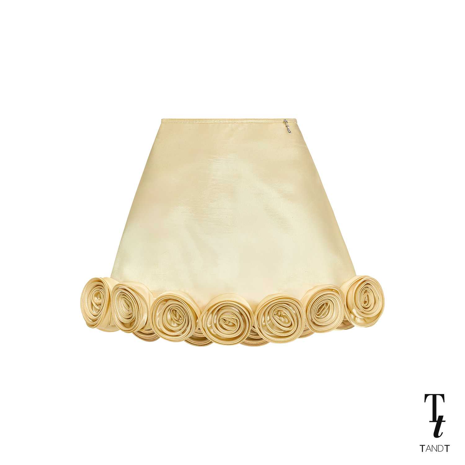 TandT - MINI ROSELIN YELLOW SKORT - MINI ROSES HAND-CRAFT AROUND HEM SKORT