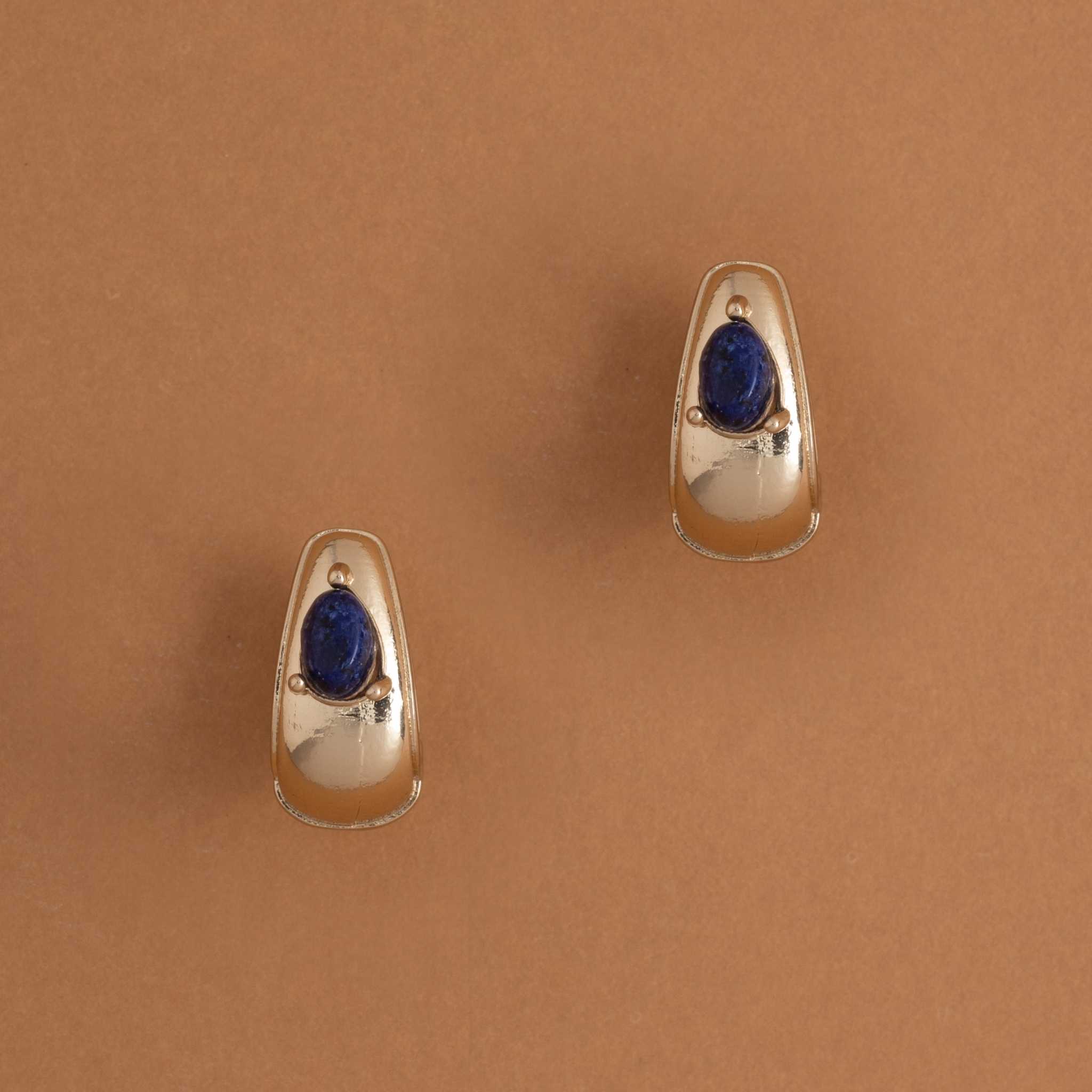 LAPIS HUGGIE EARRINGS