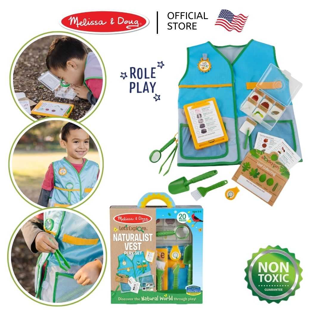 (ของแท้ USA) ของเล่น แคมป์ปิ้ง Let's Explore Hiking Vest Camping Toy Melissa & Doug 30805 เสื้อกั๊ก