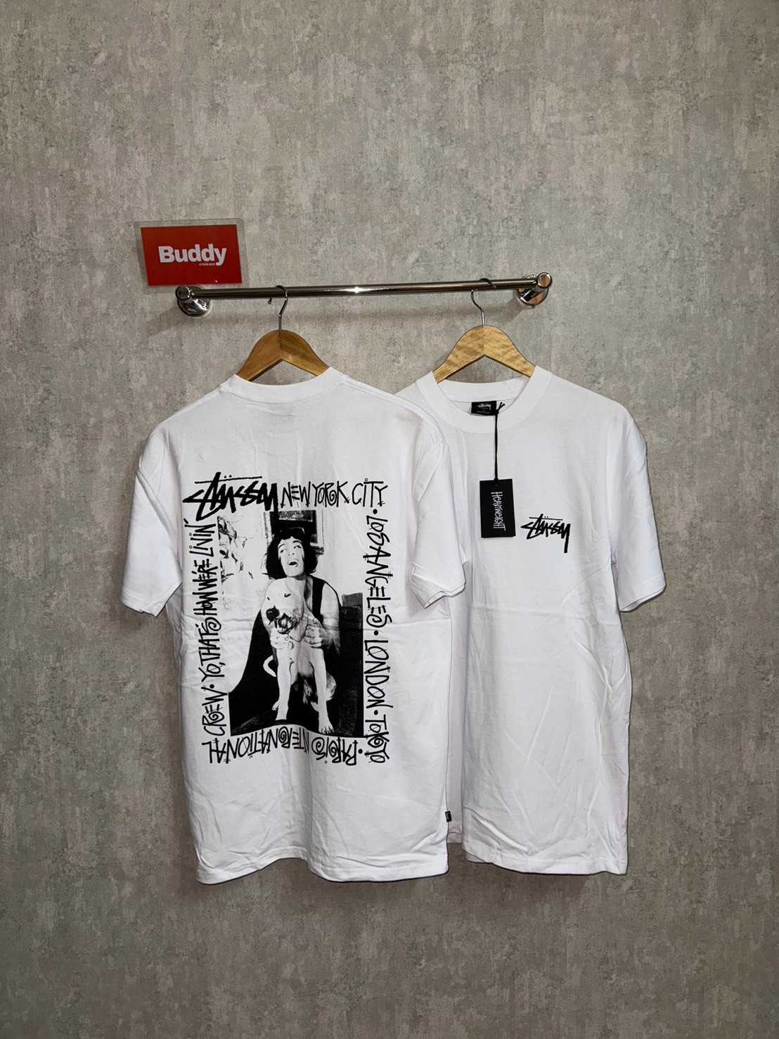 Stussy How We're Living Heavyweight Short Sleeve T-Shirt(Black/White)