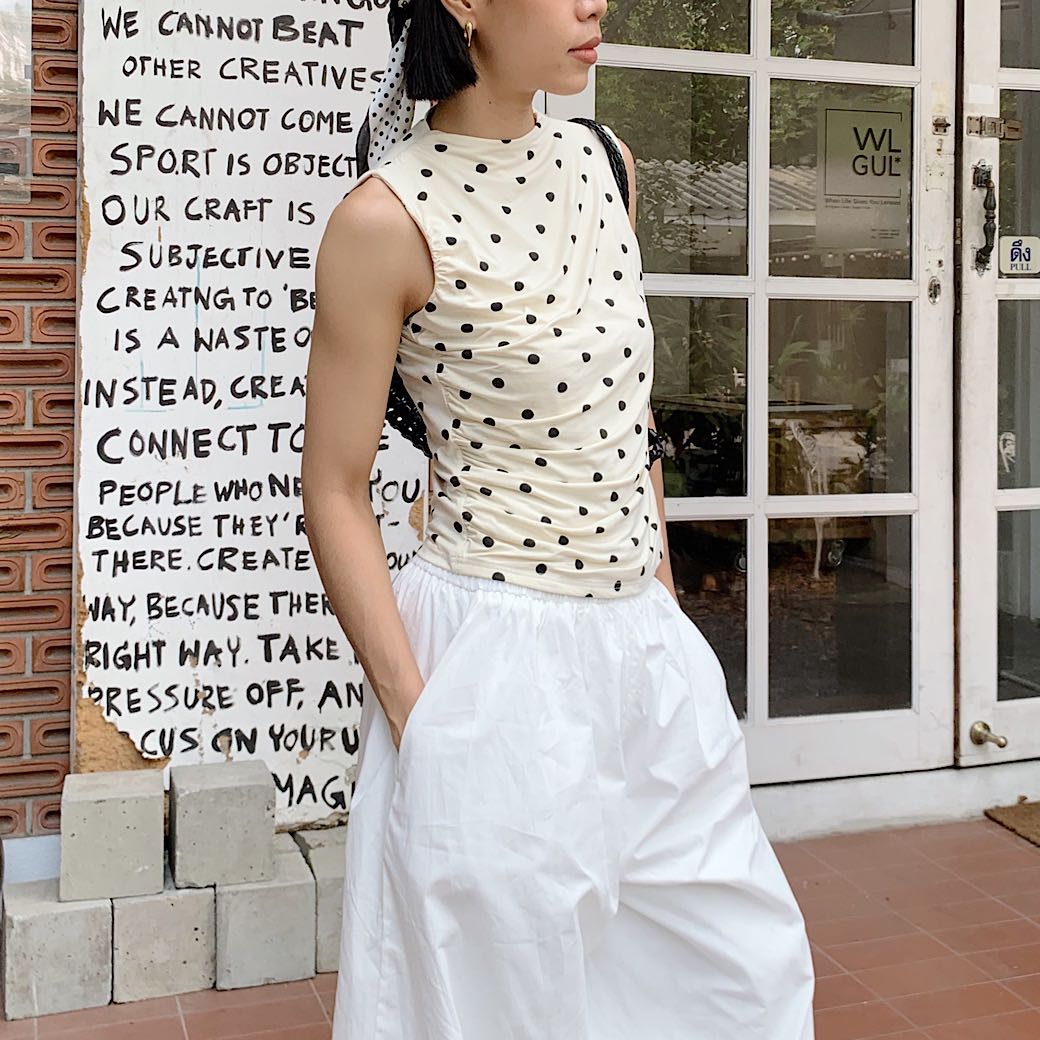 Polkadot high neck tank