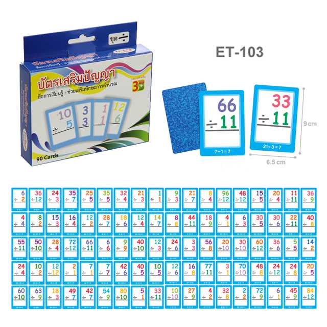 บัตรคำ Flashcards เก่งคณิตคิดไว ชุดหาร ET-103