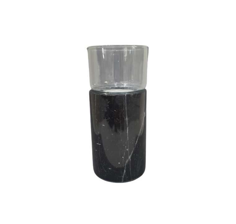 Candle holder, Marble, Black, M
