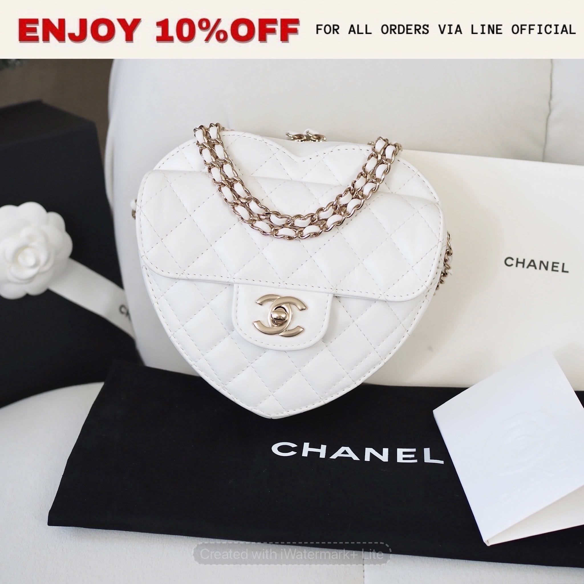 📍USED📍CHANEL Large Heart สี White LGHW Microchip | Bag