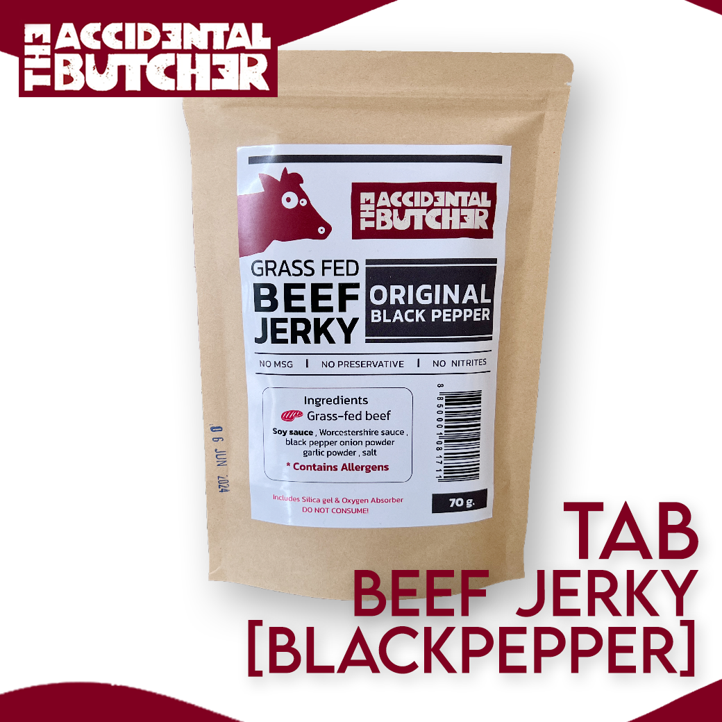 TAB Grass fed beef Jerky (Black Pepper) 70g