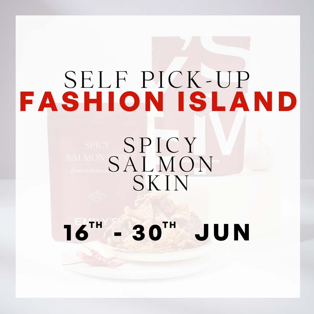 น้ำพริกหนังปลาแซลมอน Fashion Island (รอบวันที่ 16-30 มิ.ย.) Spicy Salmon Skin(Pick up 16th-30th Jun)