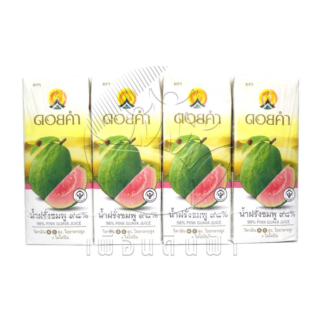 ดอยคำ น้ำฝรั่งชมพู ๙๘% พร้อมดื่ม 200ml. (แพ็ค4กล่อง)