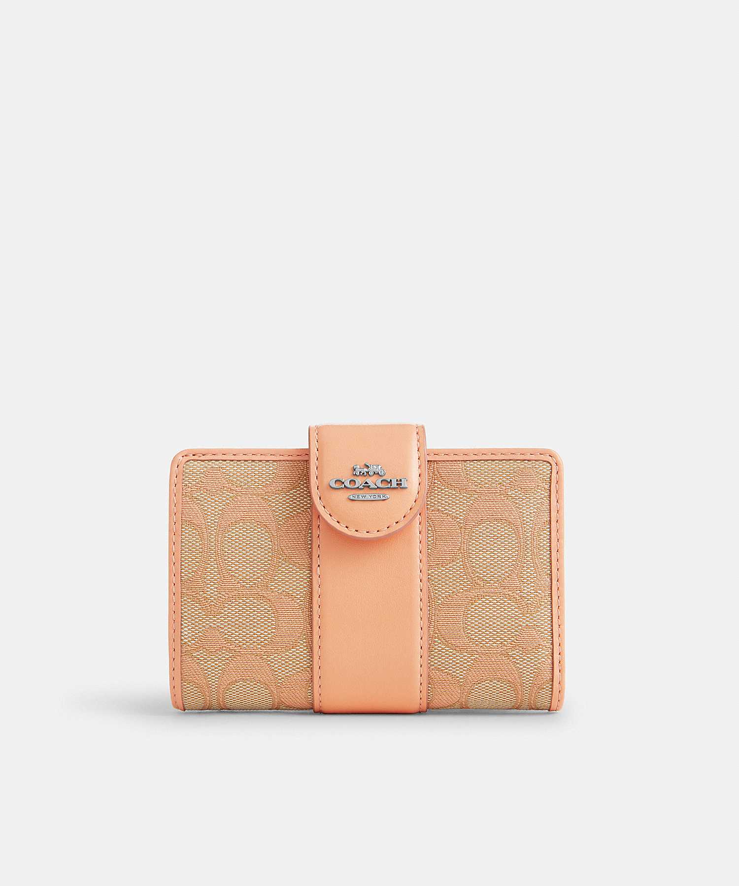 COACH MEDIUM CORNER ZIP WALLET IN SIGNATURE JACQUARD CT922 SVS9W