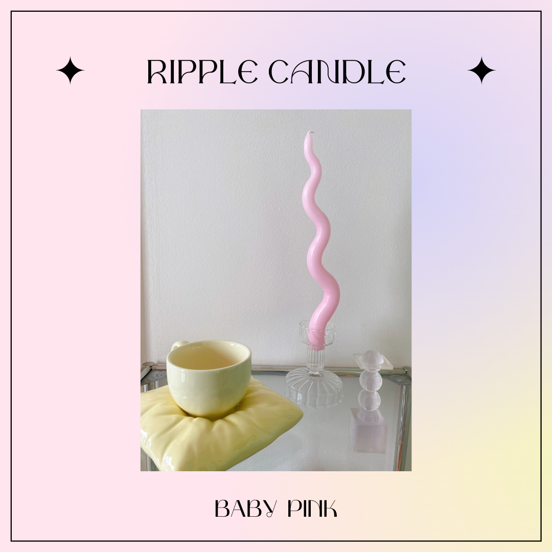 Ripple Candle - Baby Pink