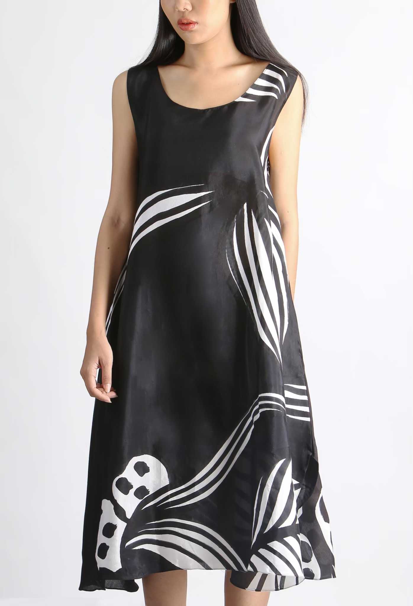 (Pre-Order)Sac Sleeveless Dress Cotton Silk Hand paint