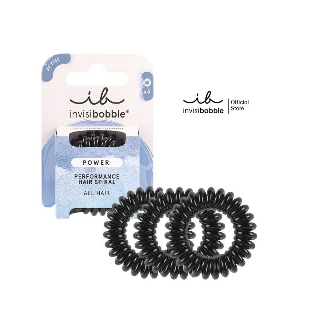 invisibobble ยางรัดผม ผมหนา ผมไม่เป็นรอย รุ่น Power สี True Blac (1 กล่องบรรจุ 3 ชิ้น)(NEW PACKAGE)