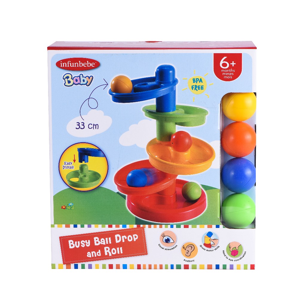 Wel-B x Infunbebe Busy Ball Drop and Roll (ของเล่นลูกบอลกลิ้ง) - ของเล่นเด็ก รางบอลวน ทาวเวอร์ของเล่