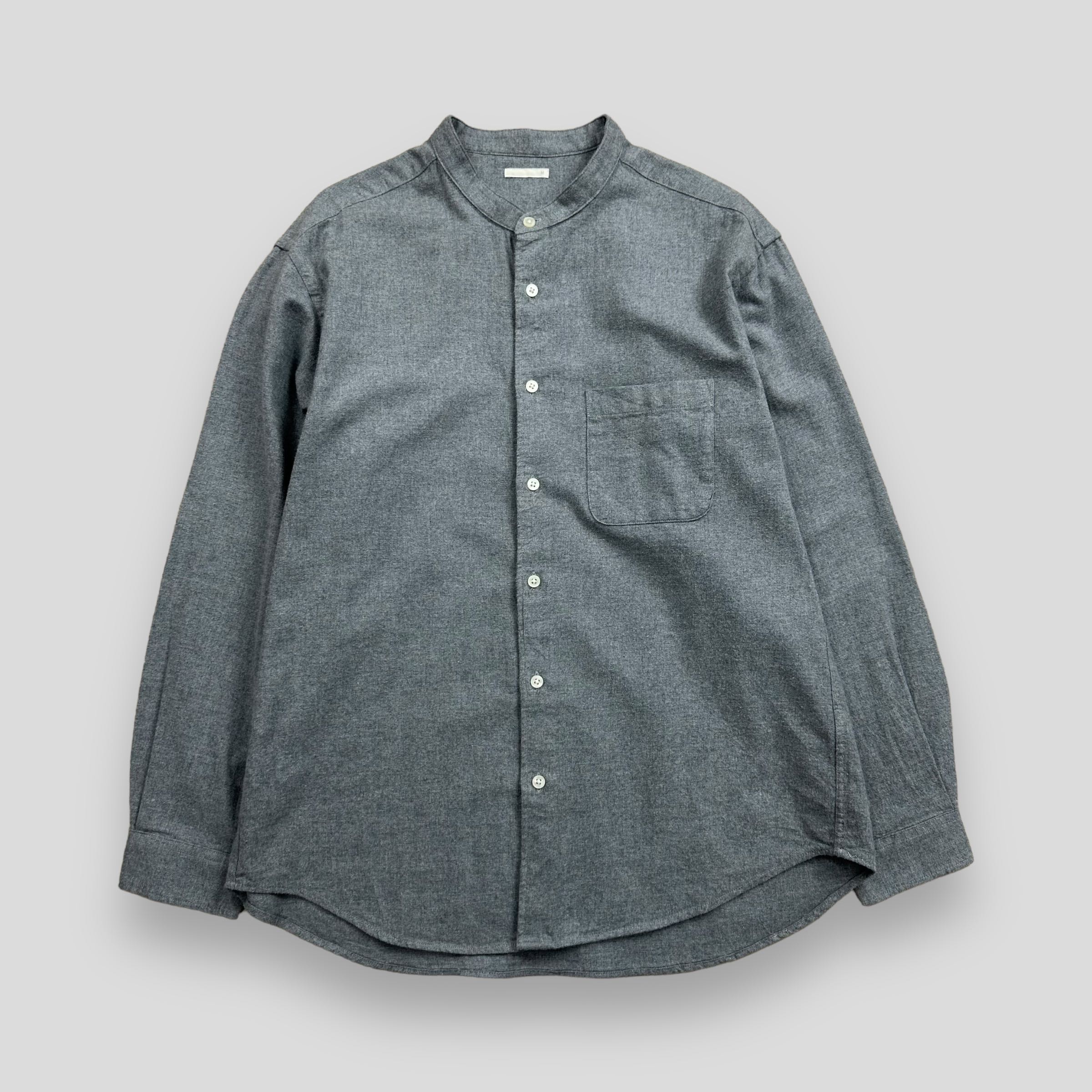 GU FLANNEL STAND COLLAR POCKET SHIRT 