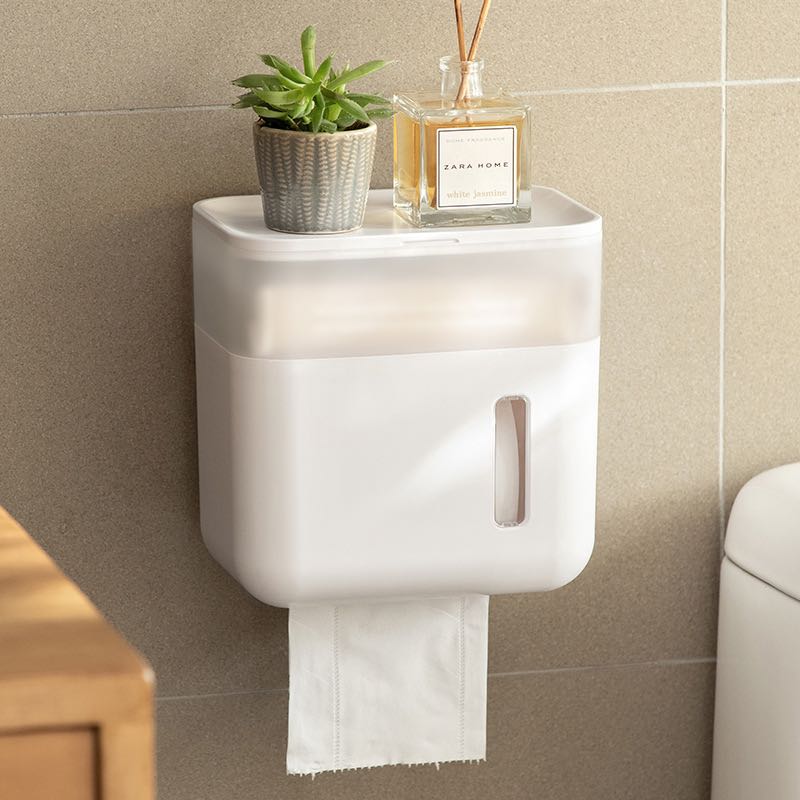 Toilet tissue box กล่องทิชชู่ติดผนังห้องน้ำ แบบบไม่ต้องเจาะผนัง