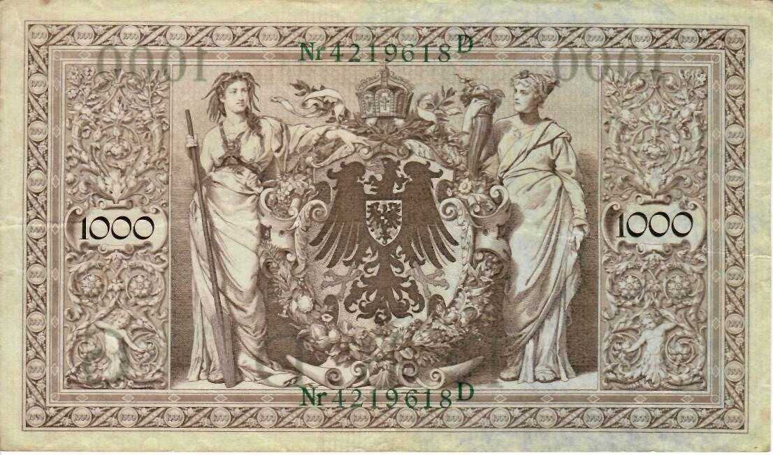 1000 Mark Reichsbanknote (green seal)