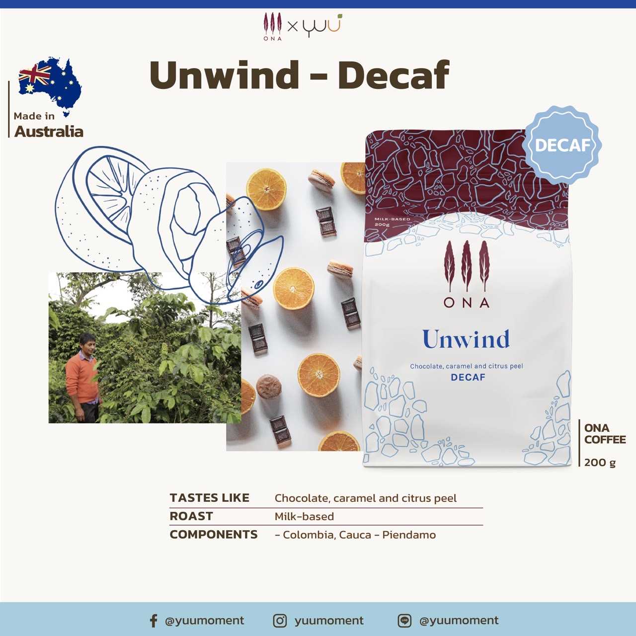 (Pre-order ตัดรอบทุกวันที่ 11) UNWIND Decaf MILKBASED 1kg