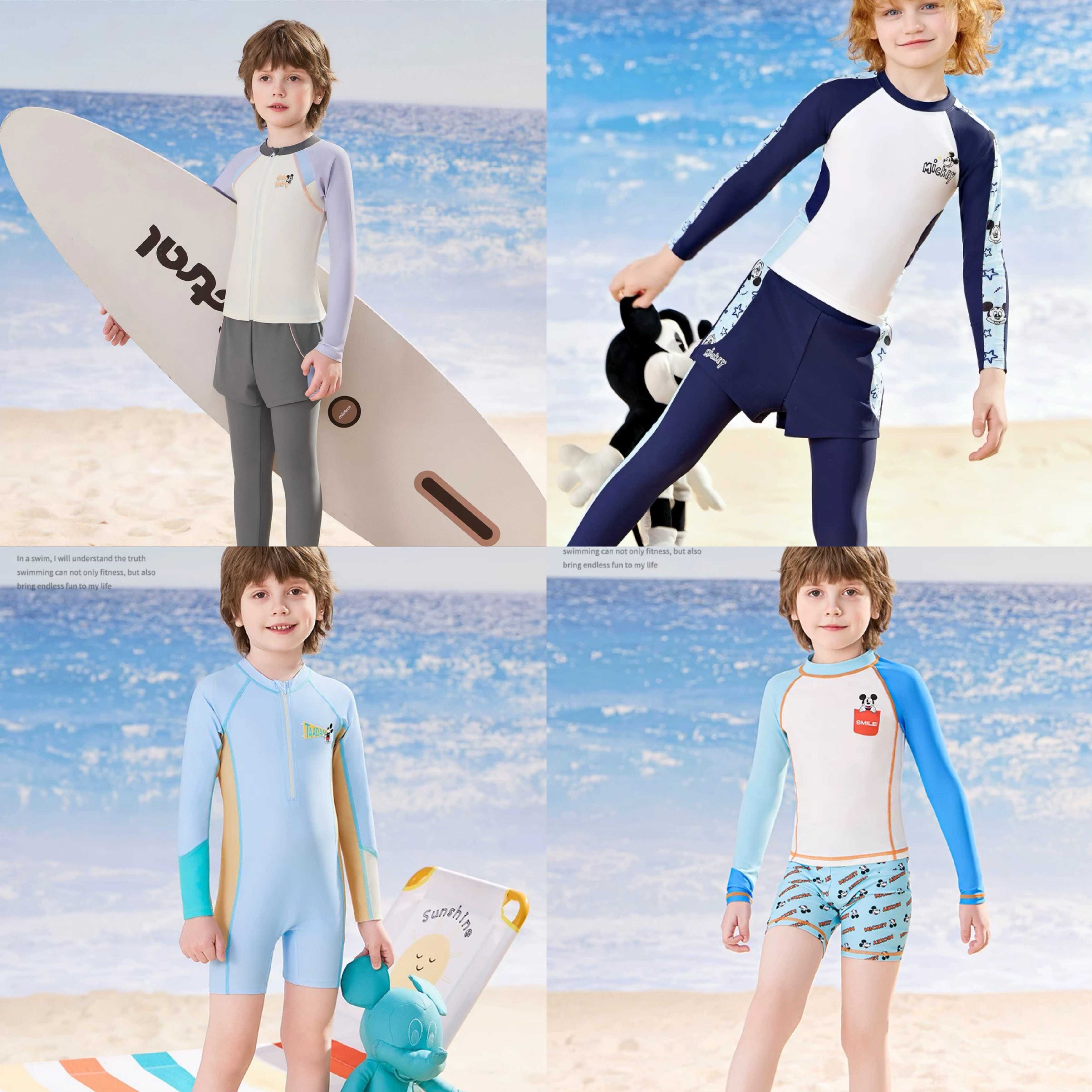 Preorder12-15วัน-ลิขสิทธิ์แท้ กันยูวี ชุดว่ายน้ำมิกกี้เม้าส์ /Size 100-165cm