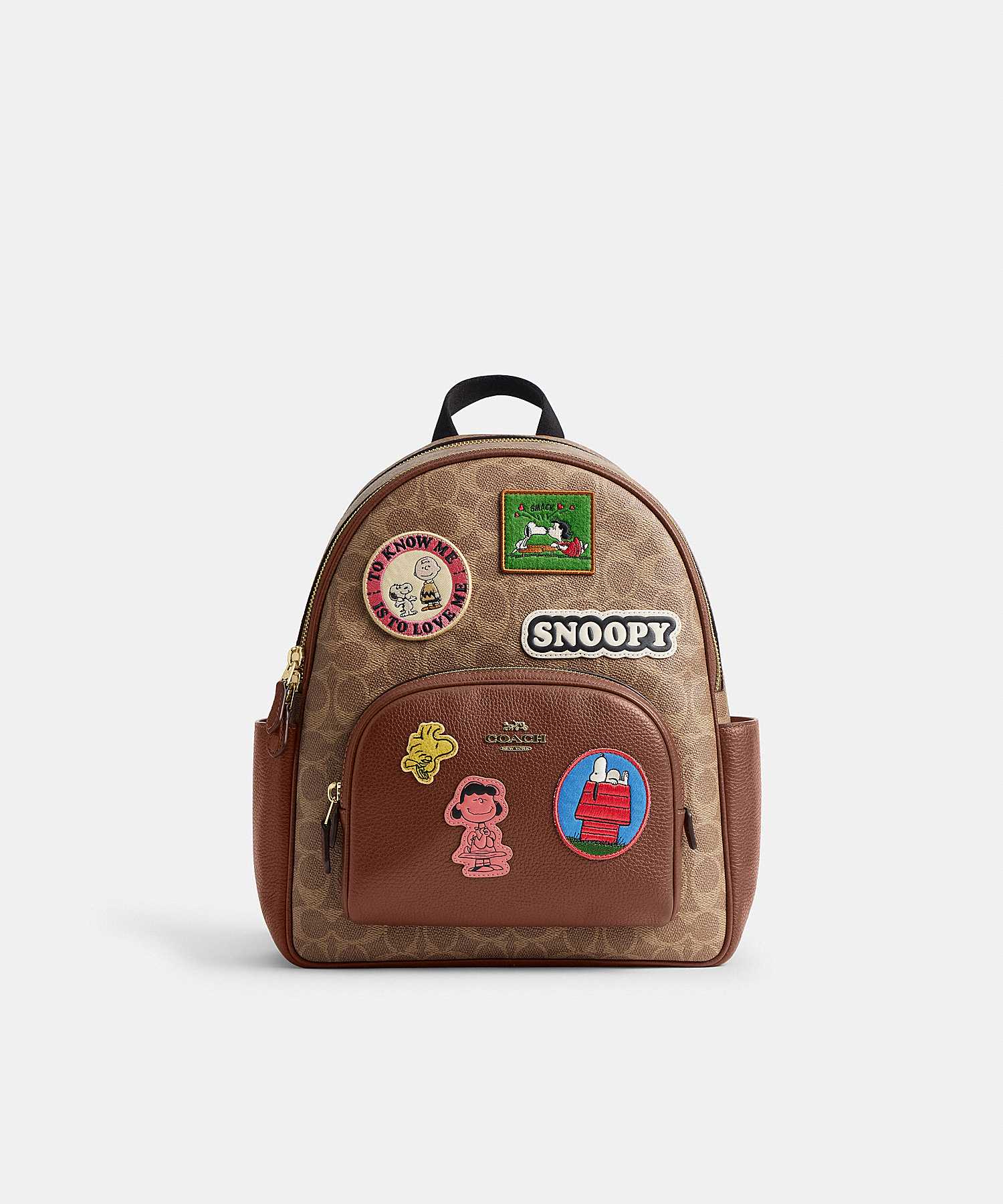 COACH X PEANUTS COURT BACKPACK IN SIGNATURE CANVAS WITH PATCHES CBM26 IMY3O