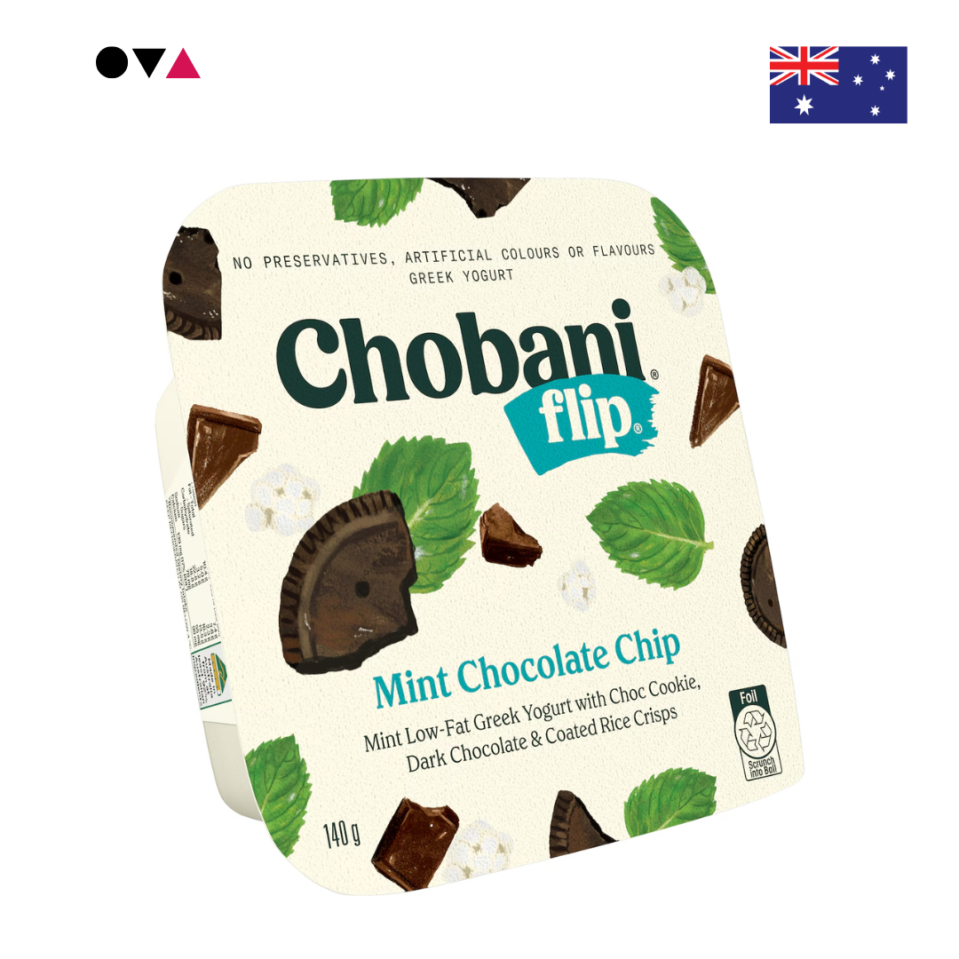 Chobani Flip Greek Yogurt Mint Choc Chip 140g กรีก โยเกิร์ต รสมิ้นท์  จากออสเตรเลีย