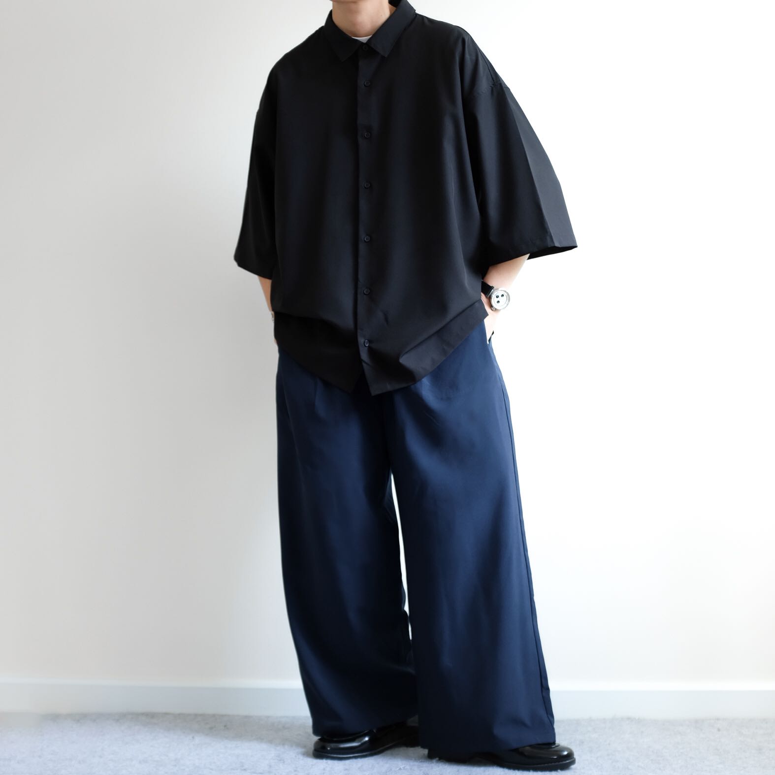 TOPVAL U  Peace Fit Cool  Relaxed Cropped Oversized Wide Legs Pants 