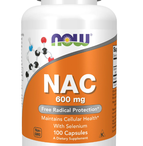 Now Nac 600 mg 100 cap ไอเรื้อรัง ตับ ปอด ขับเสมหะ ขาว with selenium