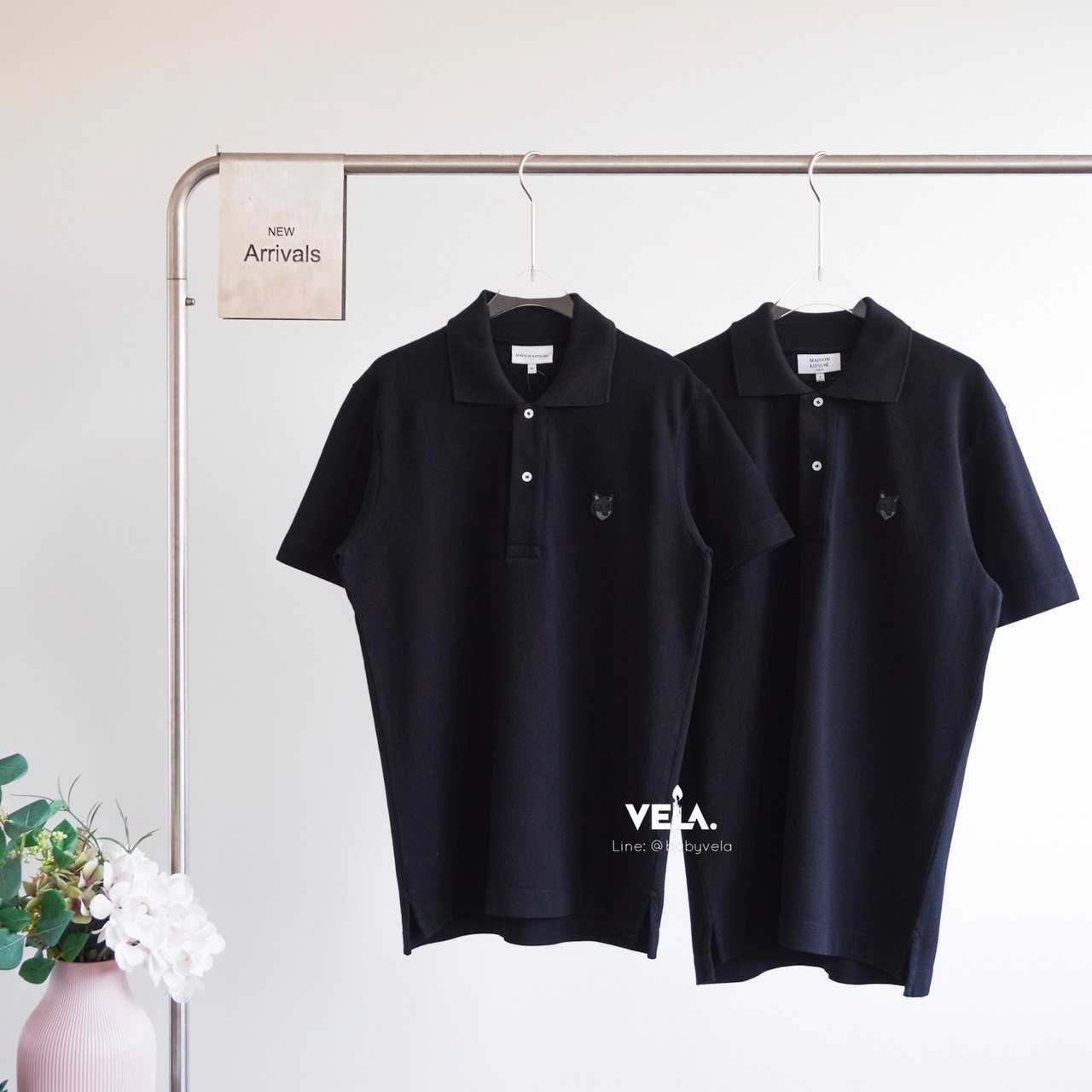 Maison Kitsuné Bold Fox Head Polo (Black)