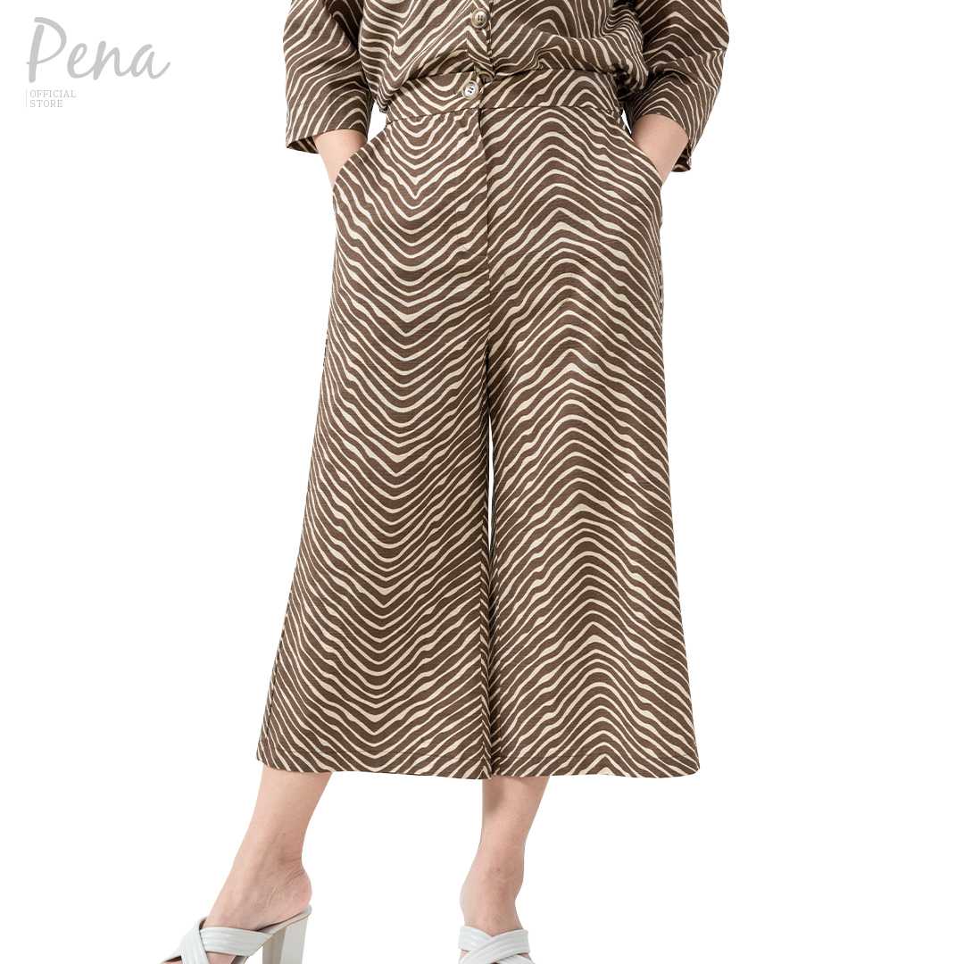 Pena house กางเกงคูลอต ขายาว 5 ส่วน เอวยางยืด PWPL112403