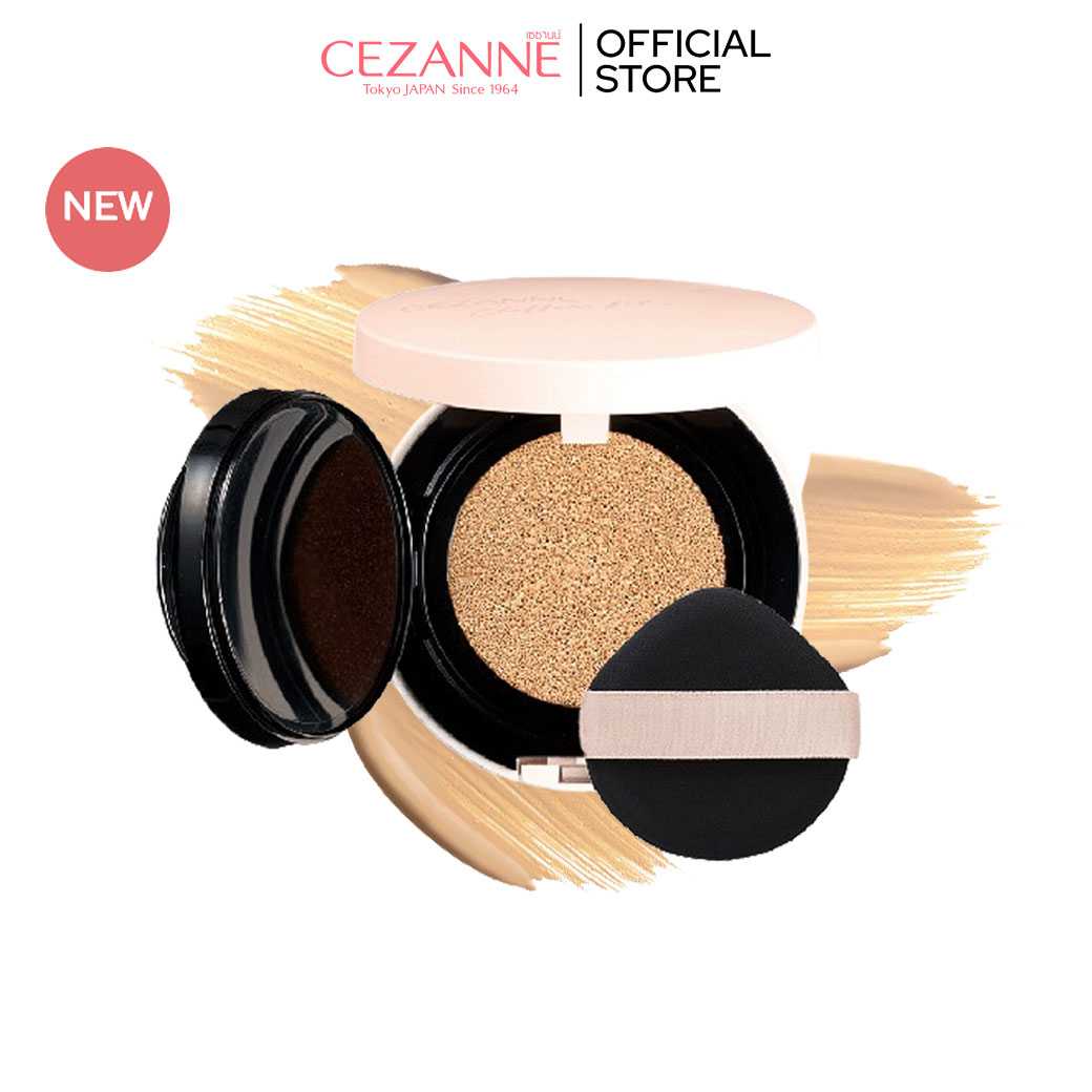CEZANNE Chiffon Fit Cushion Foundation  คุชชั่นเนื้อกึ่งแมตต์ ผิวเรียบเนียน