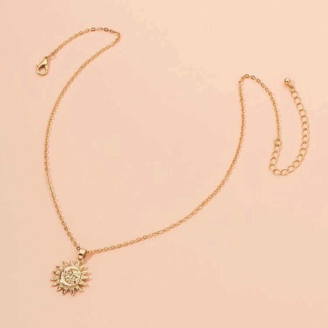 Sun gold charm necklace 