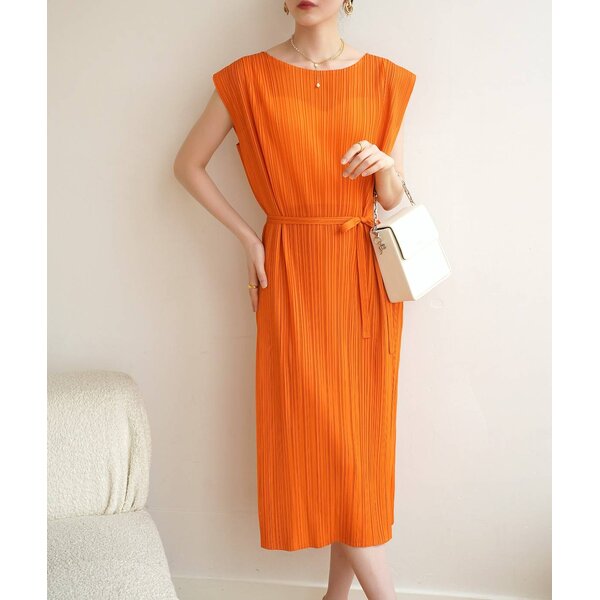 2MUAY รุ่น GJO7655 SIMPLE BOW TIE PLEATED DRESS เดรสผู้หญิง เดรสพลีทคุณภาพ 15สี FREE SIZE