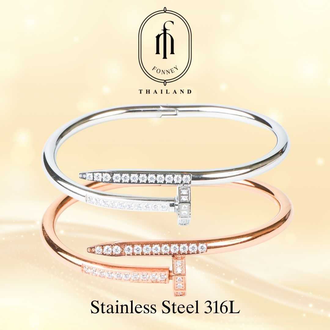 ฮิตตลอดกาล กำไลตะปูรุ่น Diamond tip Bangle BGD-003